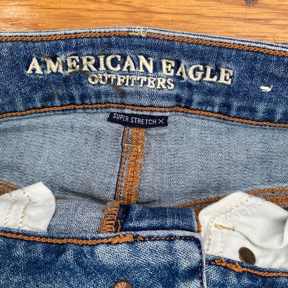 American Eagle Outfitters Women's Super Stretch X Jean Skirt Solid Blue Size 4 - Picture 6 of 7